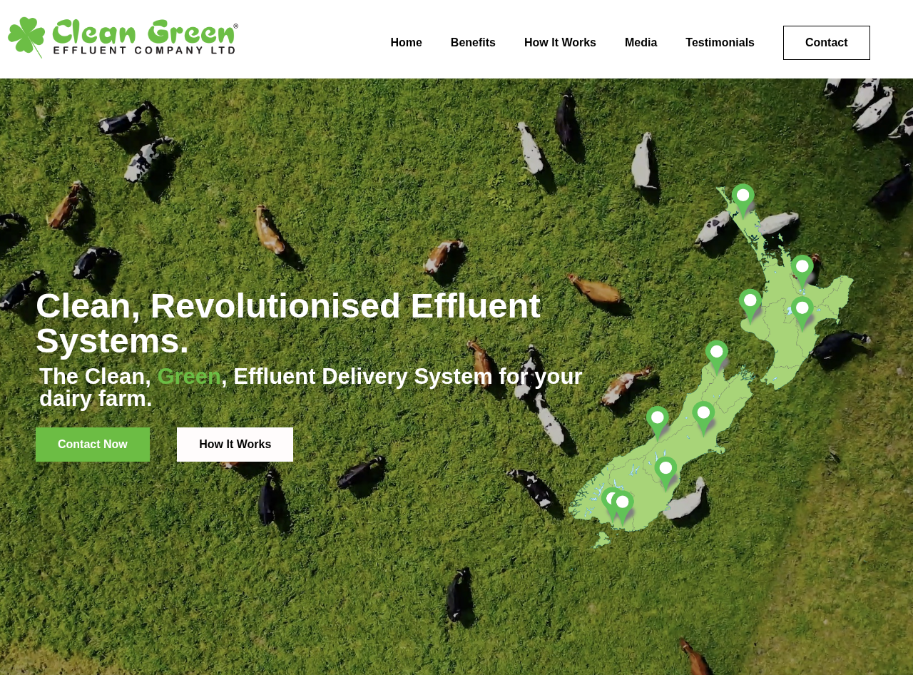 Clean Green Effluent Company website designed by Business IT South