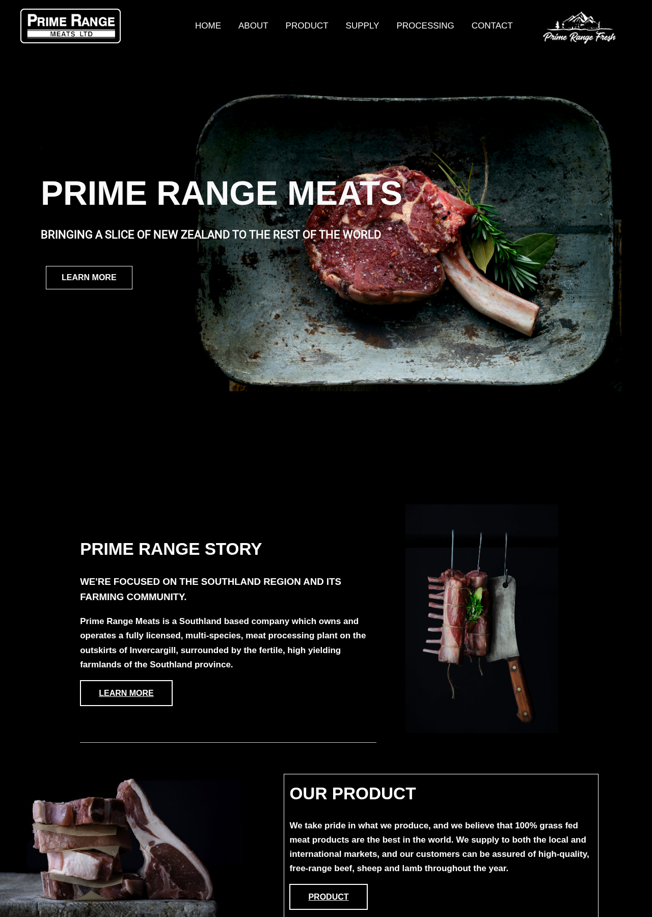 Prime Range Meats website designed by Business IT South